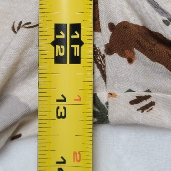 PJ Place Adult XL Forest Animal Print Pajama Pants Bear Fox Deer Racoon Trees - Picture 8 of 9